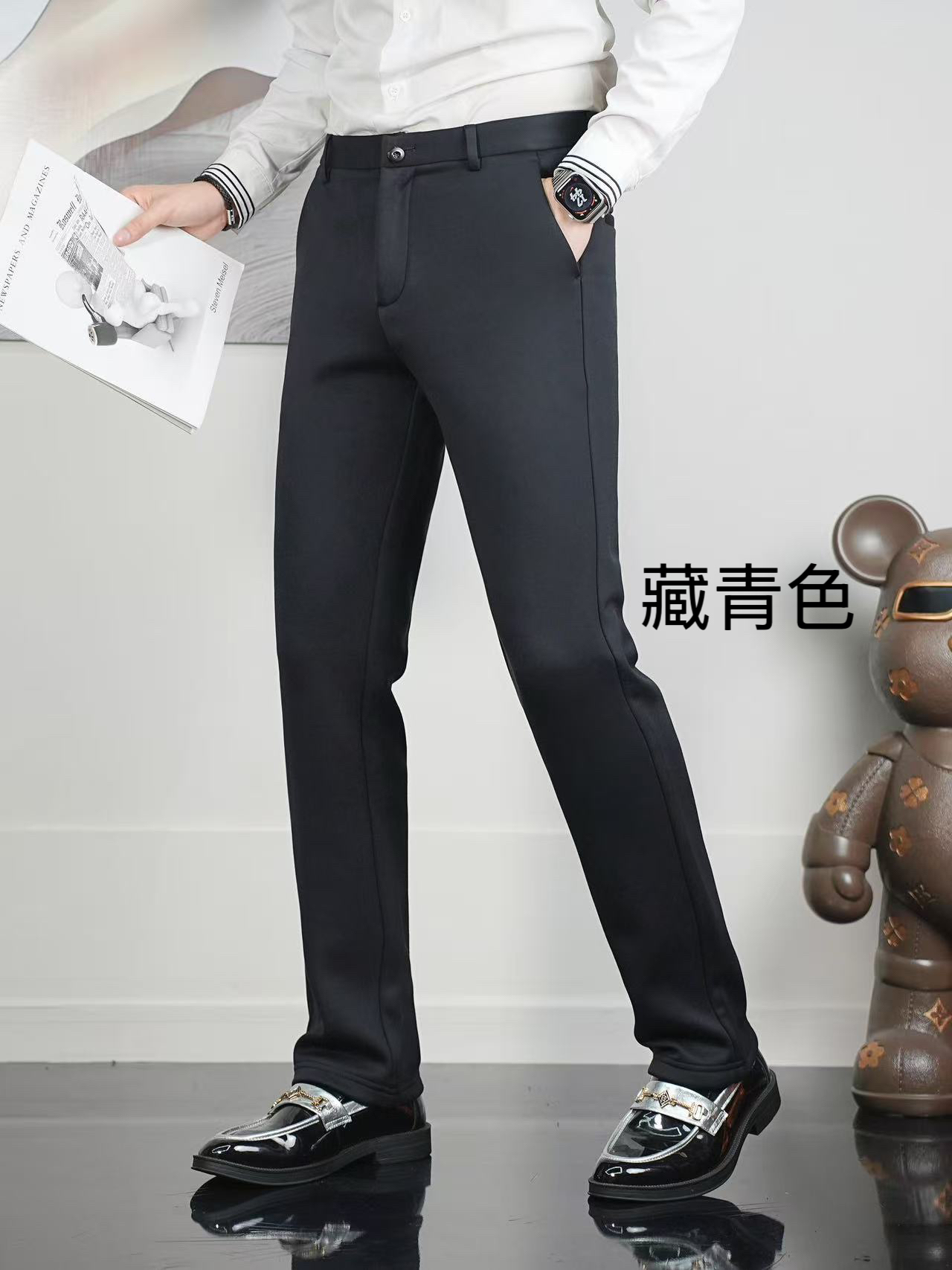 【加绒】VMEN威曼时装裤冬季新款男士休闲裤时尚百搭直筒长裤子