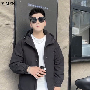 VMEN威曼24秋冬新款休闲二棉夹克男日常百搭潮流时尚舒适夹棉外套