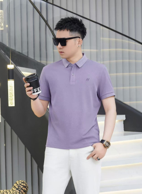VMEN夏季新款短袖POLO衫男士休闲青年翻领上衣男装潮韩版修身纯色