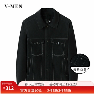 VMEN威曼皮衣外套秋季帅气休闲短款机车PU皮夹克上衣潮流翻领J232