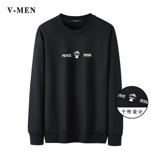 vmen威曼印花潮流卫衣套头圆领