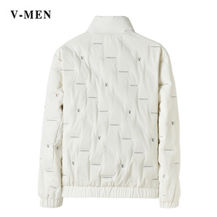 VMEN威曼冬季新款白色轻薄羽绒服男立领字母保暖潮休闲外套W8822