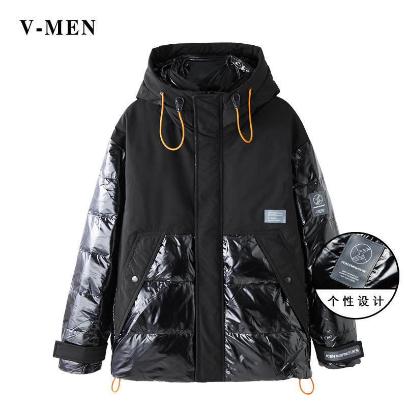 羽绒服V-MEN潮短款保暖休闲外套