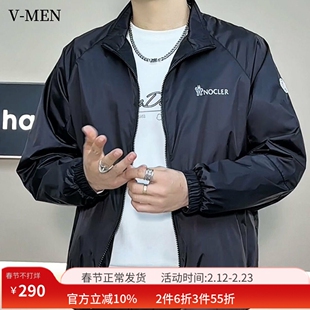 VMEN威曼2025春秋新款男士夹克潮流休闲立领外套青年帅气上衣男装