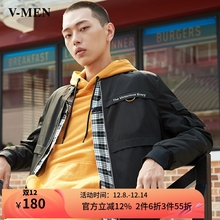 VMEN威曼秋装男装韩版时尚修身男飞行员夹克棒球领外套931602711