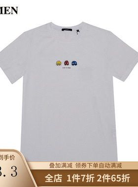 VMEN威曼男士T恤短袖纯棉白色2020新款卡通印花男装潮V120401120