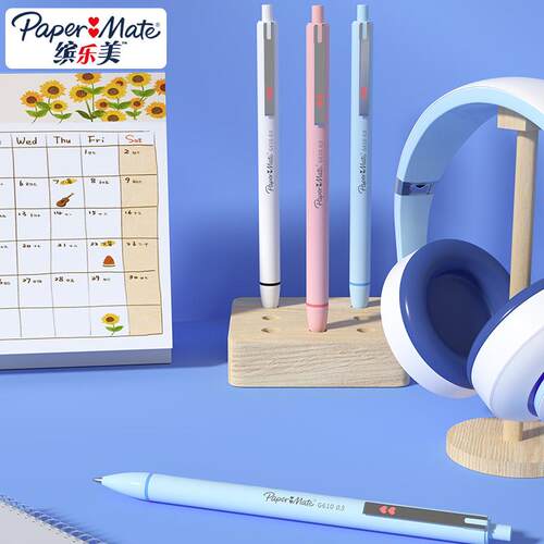 美国缤乐美PaperMate心心笔按动式中性笔0.5mm可爱糖果色考试签字