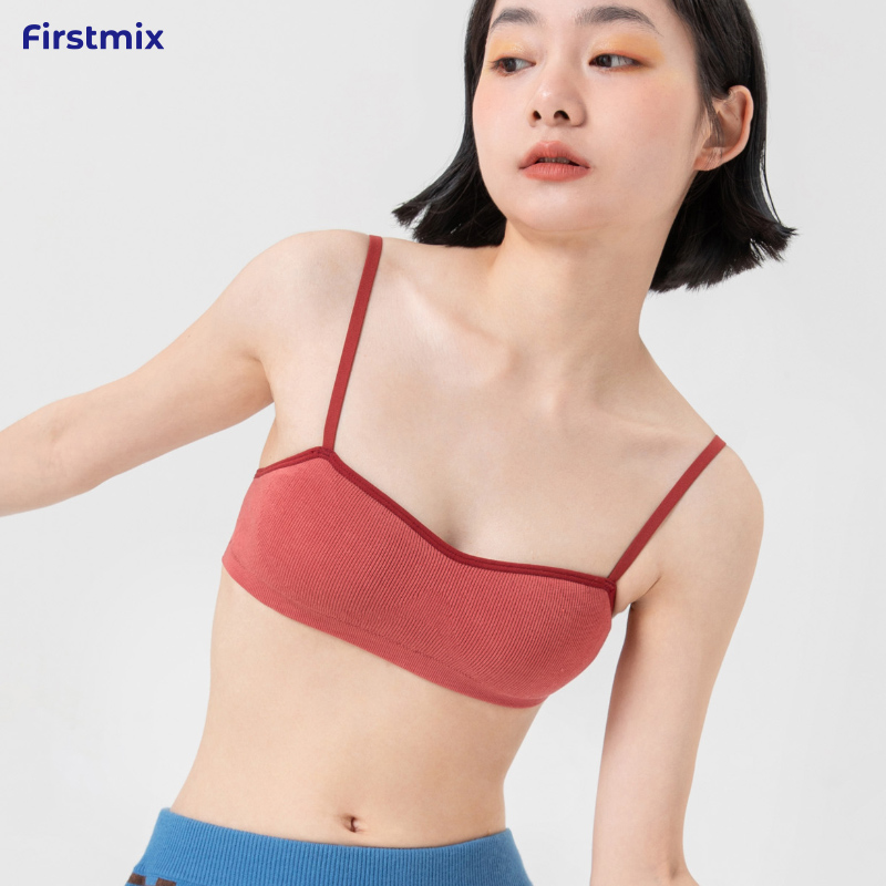 复古撞色半杯文胸穿出精致小胸