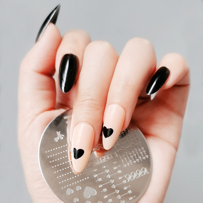 美甲印花钢板模板转印板印章工具指甲油直线暗黑系心zjoys25推荐