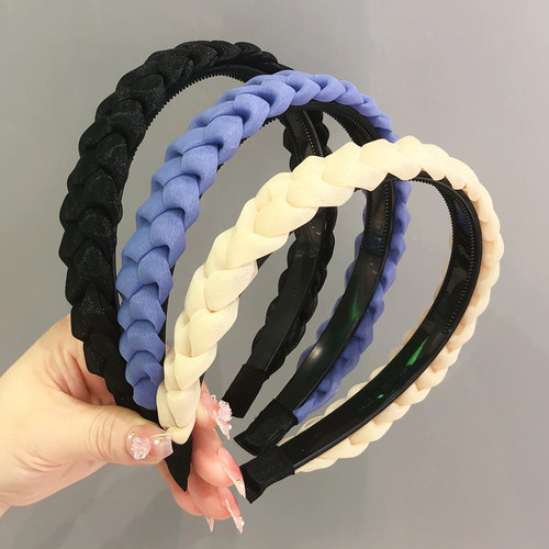 2023新款夏天网纱麻花辩子发箍女头箍宽边压发卡甜美发捆头饰发窟