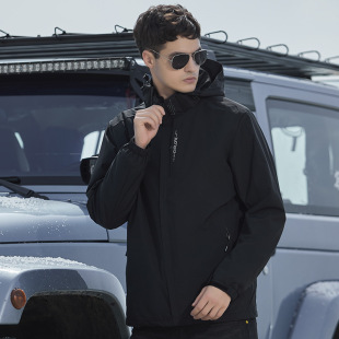 冲锋衣秋冬新款 男女迷彩纯色三合一两件套登山服