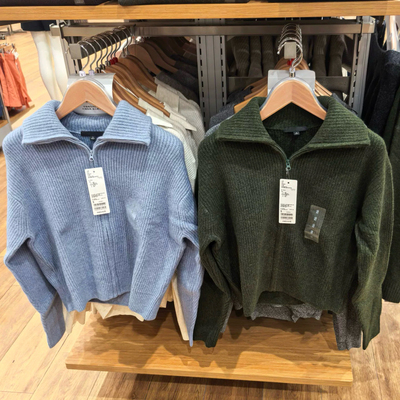 URAZ舒芙蕾拉链针织开衫！毛衣毛衫针织衫外套2025秋新款480490