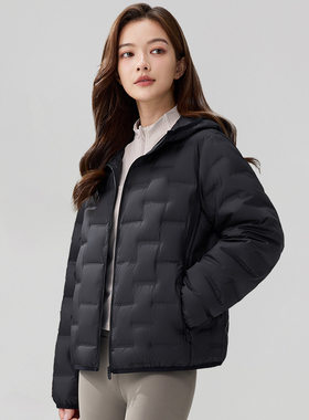 秋冬季轻薄款羽绒服女式连帽休闲宽松外套白鸭绒短装显瘦保暖上衣