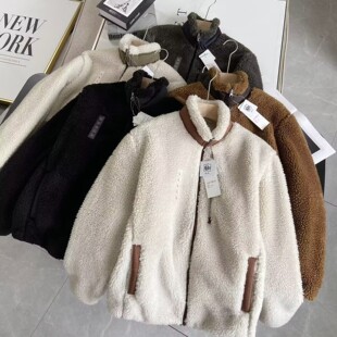 2024秋冬情侣款男女装防风摇粒绒茄克外套拼色抓绒夹克450920