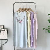 新款 家居宽松睡衣家居服吊带裙可外穿裙子 短袖 印花睡裙女款 夏季