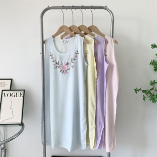 短袖 夏季 家居宽松睡衣家居服吊带裙可外穿裙子 印花睡裙女款 新款