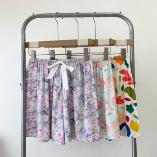 薄款 女夏季 人棉宽松休闲短裤 可外穿大码 多款 家居裤 花色棉绸睡裤