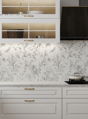 厨房防油贴纸灶台自粘墙纸防水耐高温油烟机墙贴墙面加厚贴膜贴画