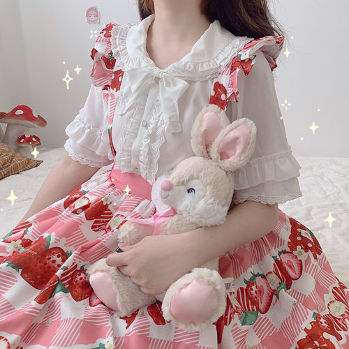 现货神仙内搭lolita飞袖可爱衬衫