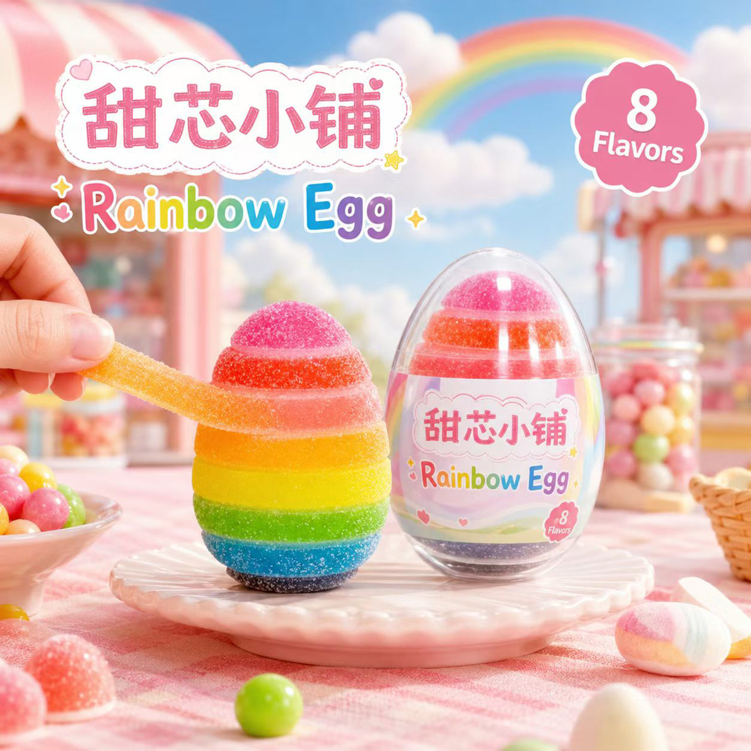 甜芯小铺彩虹水果味彩蛋软糖