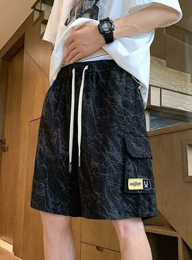 2025新款夏季薄款多口袋工装短裤潮牌美式机能裤子宽松直筒五分裤