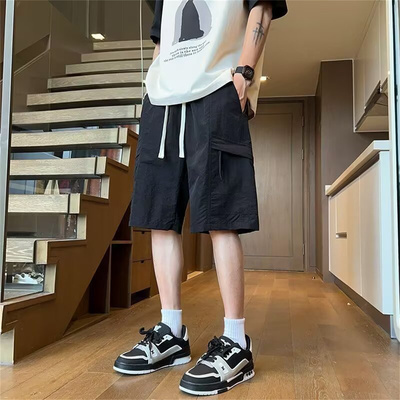 2025夏季工装裤薄款运动短裤美式复古休闲五分裤直筒宽松大裤衩潮