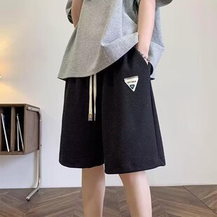 日系简约男女五分裤 慵懒ins潮流运动休闲短裤 华夫格薄款 2025夏季