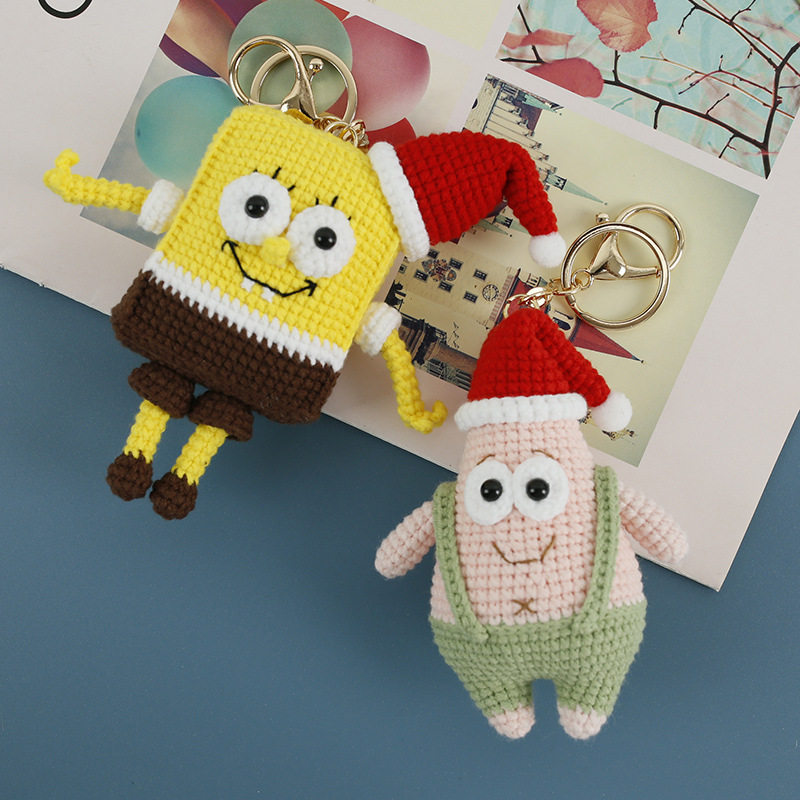 成品超萌海绵宝宝派大星挂饰可爱卡通玩偶动漫钥匙扣包包挂件礼物