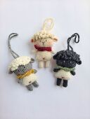 羊毛线玩偶公仔动物钥匙扣包包挂饰 卡通可爱小羊挂件 成品