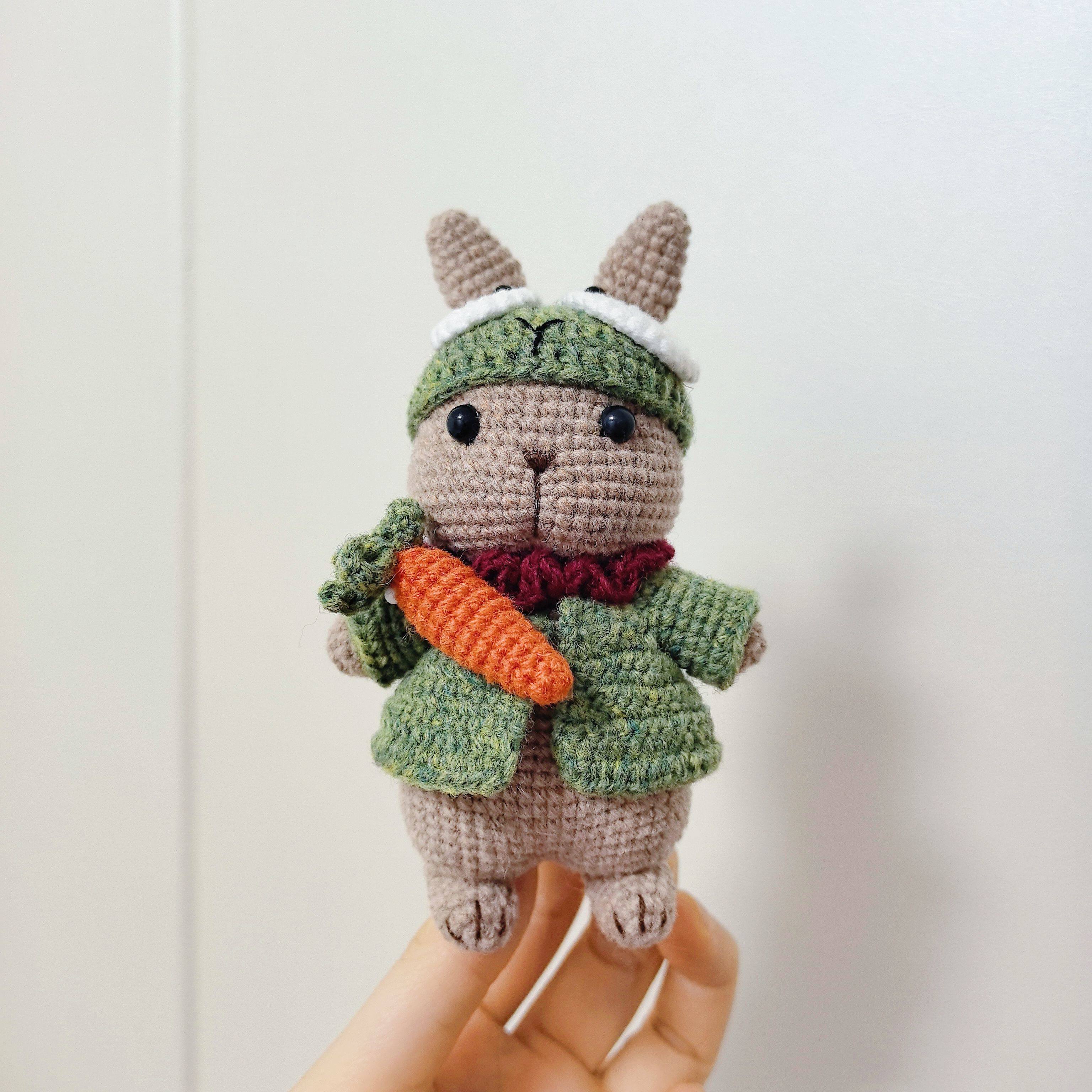 现货 羊毛线青蛙版脏脏兔玩偶小兔子丑萌包挂件桌面摆件创意礼品