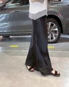 及踝长裙 系三醋酸超长半身裙绸缎真丝高腰A裙打底半裙 轻礼服