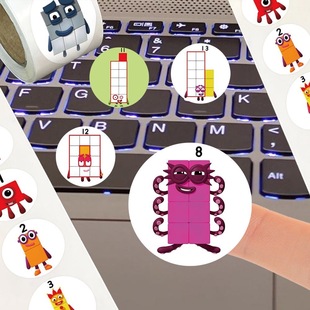 趣味新款500贴Numberblocks儿童贴纸数字积木款1-14启蒙动画片贴