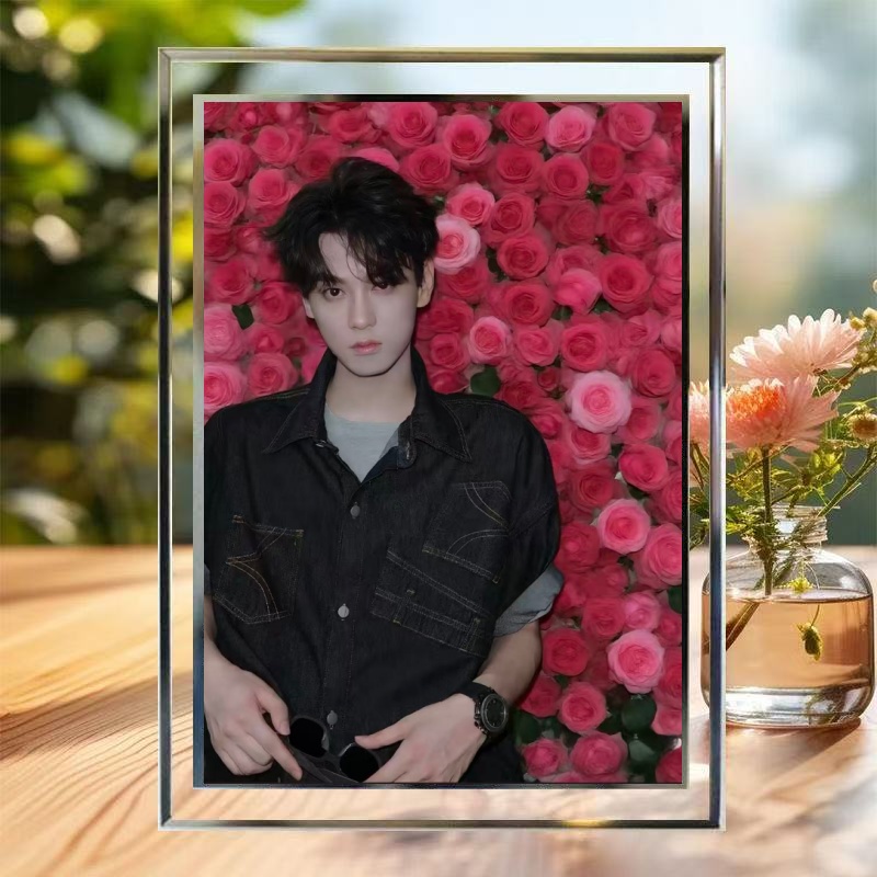 田栩宁周边玻璃水晶相框ins风宿舍卧室桌面摆台生日礼物送朋友