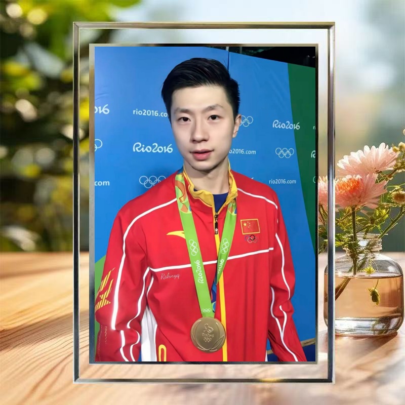 马龙六边形战士定制周边玻璃水晶相框ins风宿舍卧室桌面摆台送人