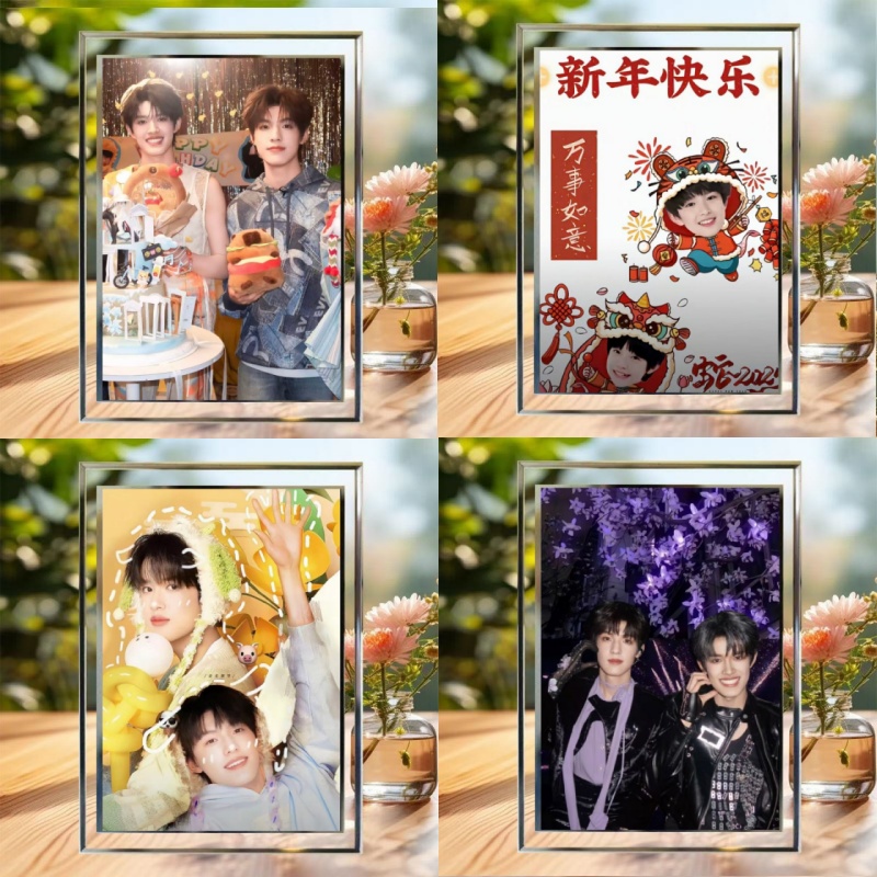 极禹玻璃水晶相框张极张泽禹周边精美桌面房间摆台摆件装饰礼物