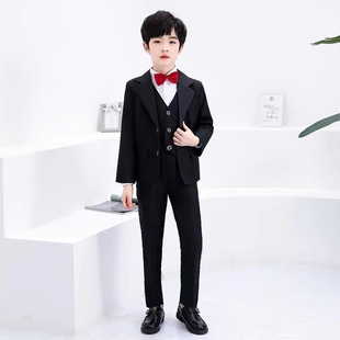 儿童花童礼服男孩小西装套装主持人钢琴演出男童朗诵合唱服装秋冬