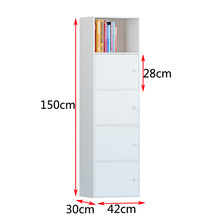 书柜书架简易带门落地柜简约现代自由组合柜收纳储物置物柜小柜子