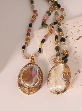 天然珍珠项链小众高级感淡水巴洛克锁骨链女手工镀18k金保色饰品