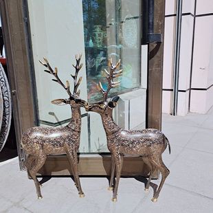 欧式 动物手工落地鹿铜鹿巴基斯坦铜雕鹿鹿通