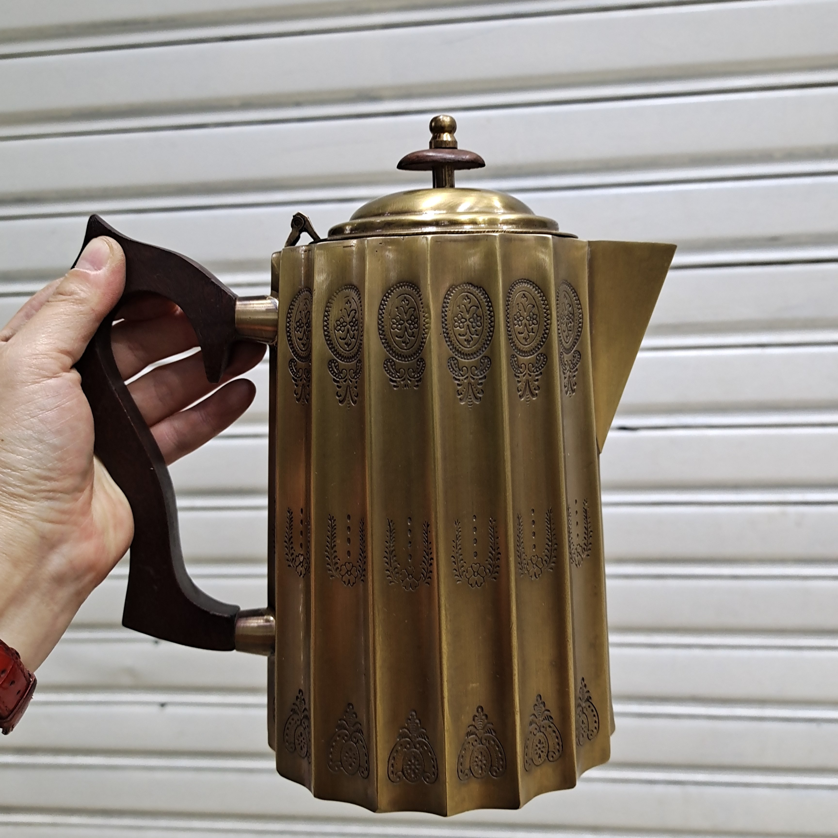 大号印度纯铜黄铜壶铜茶壶古铜色奶茶壶进口手工高档民族