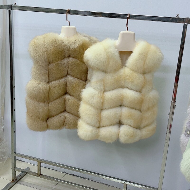 气质狐狸毛马甲时尚显瘦年轻款皮草背心毛毛面包块