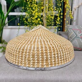 大铁锅草编锅盖蒸锅盖手工编织高芦苇草盖蒸馒头草帽盖家用铁锅炖
