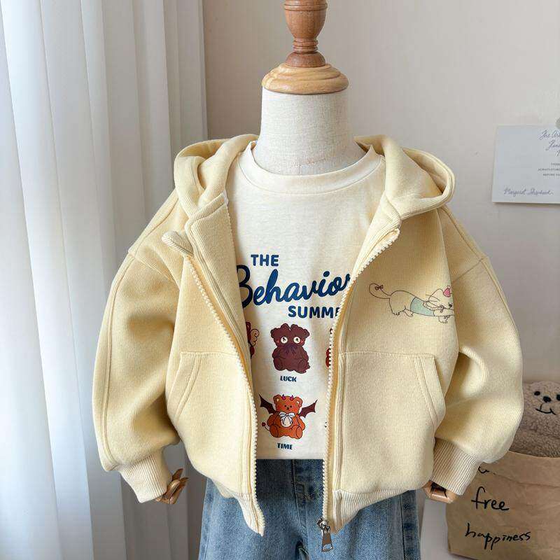 女童外套2025新款春装洋派女宝连帽运动拉炼 炼 卫衣春秋小童开