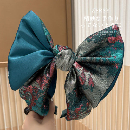 简约新中式提花蝴蝶结发箍发卡女