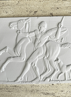 ins复古文艺罗马浮雕勇士和马装饰画摆件玄关软装书房样板间艺术