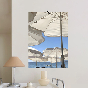 背景墙装 饰 饰海报纸软装 ins风老钱度假村假日酒店氛围海岛画报装