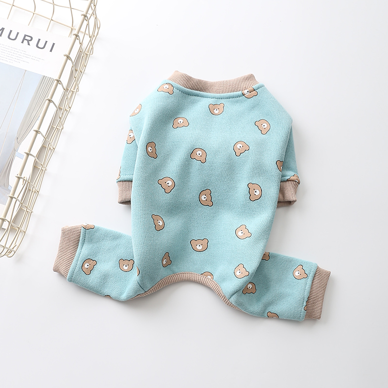 冬季保暖全棉弹力比熊博美四脚衣