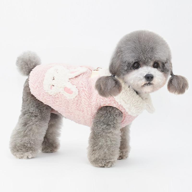 可挂牵引绳加绒小狗衣服泰迪比熊马尔济斯西施保暖马甲可爱家居服