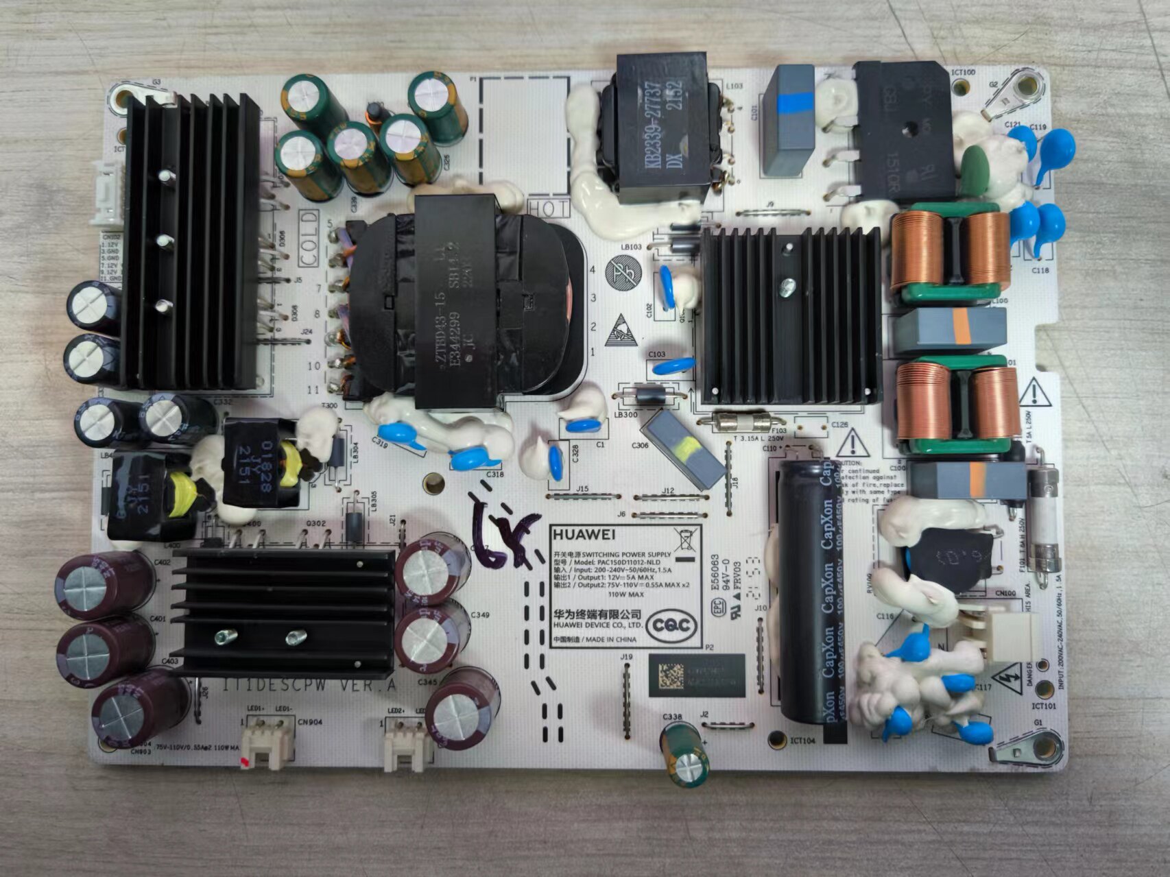 华为HD65DESY电视电源板