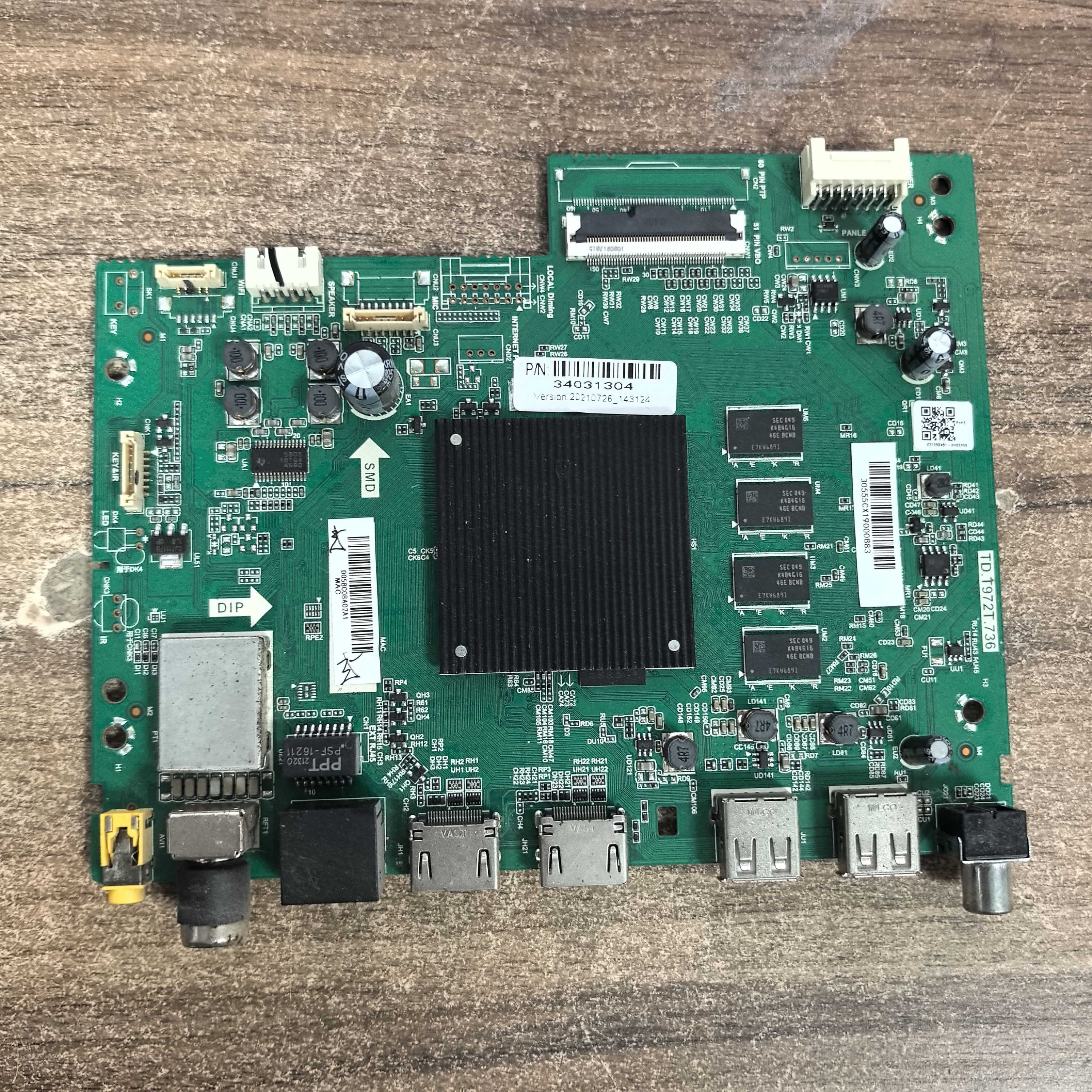 原装海尔LU65C61主板TD.T972T.736 0090732314B屏1269YTAK 1269YT